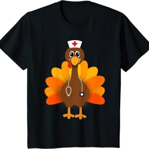 Funny Thanksgiving T-shirt For Nurse, Happy Turkey Gift Tee Gift