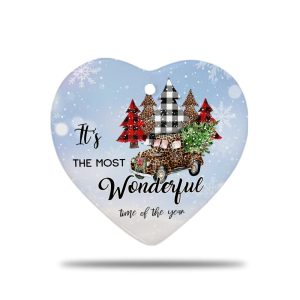 It is the wonderful time of the year Christmas Heart Ornament