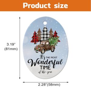 It is the wonderful time of the year Christmas Ornament Oval